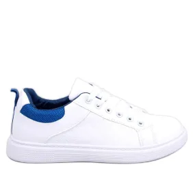 Baskets femme Keeler BLANC/BLEU ROYAL blanche