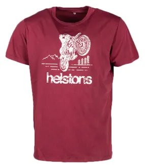 Tee shirt Helstons Forest bordeaux, T-shirt scrambler, homme